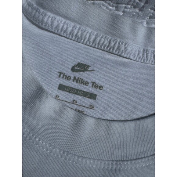 Nike Essential T-Shirt Womens XL Short Sleeve Embroidered Swoosh White Black - Picture 4 of 5